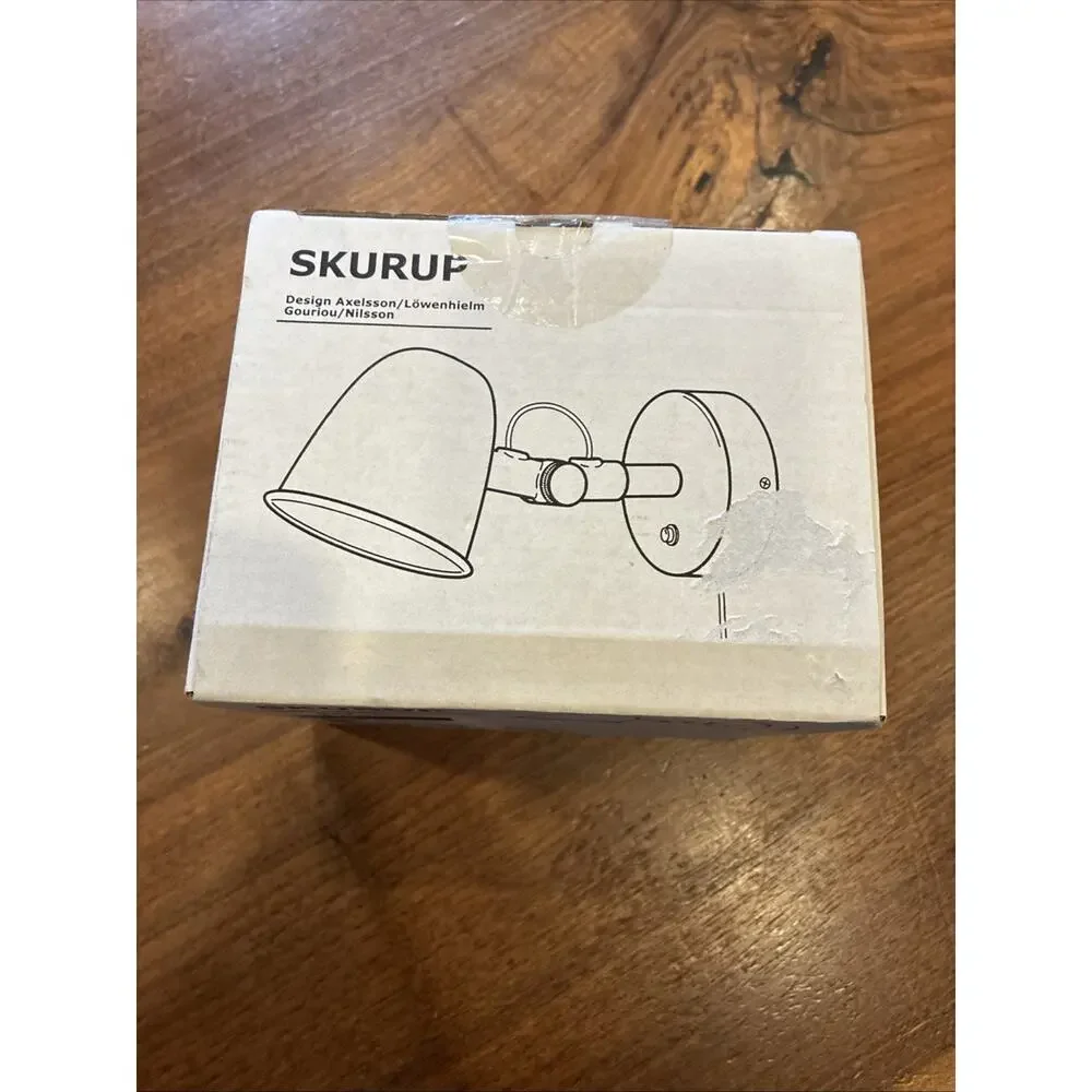Ikea SKURUP 7.5W Adjustable Metal Wall Lamp Sconce Black Brand New 103.573.82‎